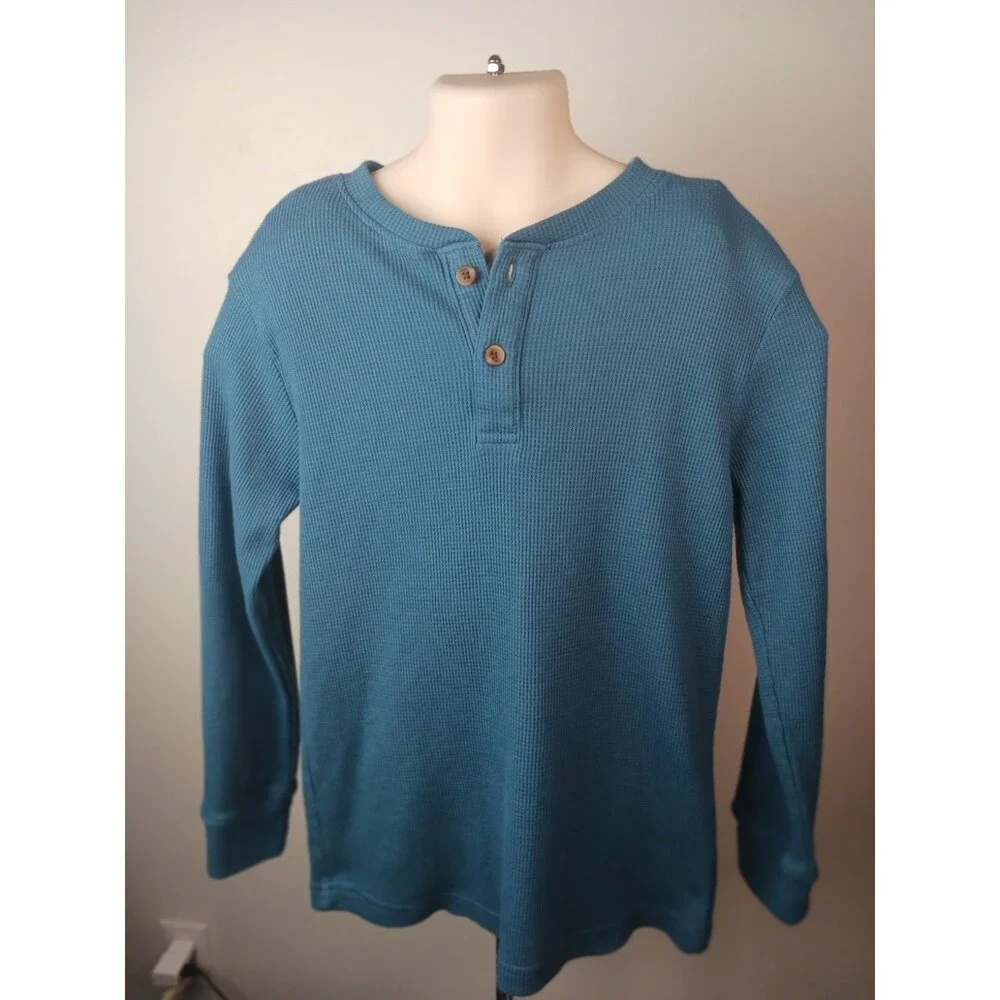 The Children's Place Boy's Thermal Henley Top  Blue Size 7